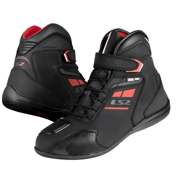 LS2 GARRA WP BOT SİYAH-KIRMIZI ürün görseli