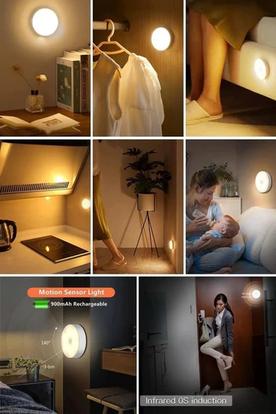 Volemi V-009 Hareket Sensörlü Led Lamba – Mıknatıslı & Şarjlı, Kablosuz Aydınlatma - Resim 6