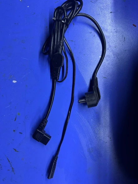 Tek Priz Çift Çıkış TEYP VE KASA Uç Güç Çıkış 1.8 Mt Power Kablo Bilgisayar Lcd Tv Projeksiyon 1.8 Metre  2.EL ürün görseli 1