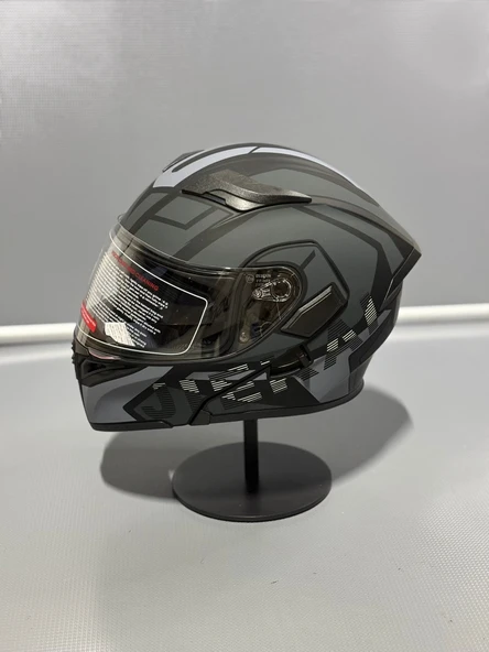 Jk-902 Güneş Vizörlü Çene Açılır Kask H1 GREY - 3
