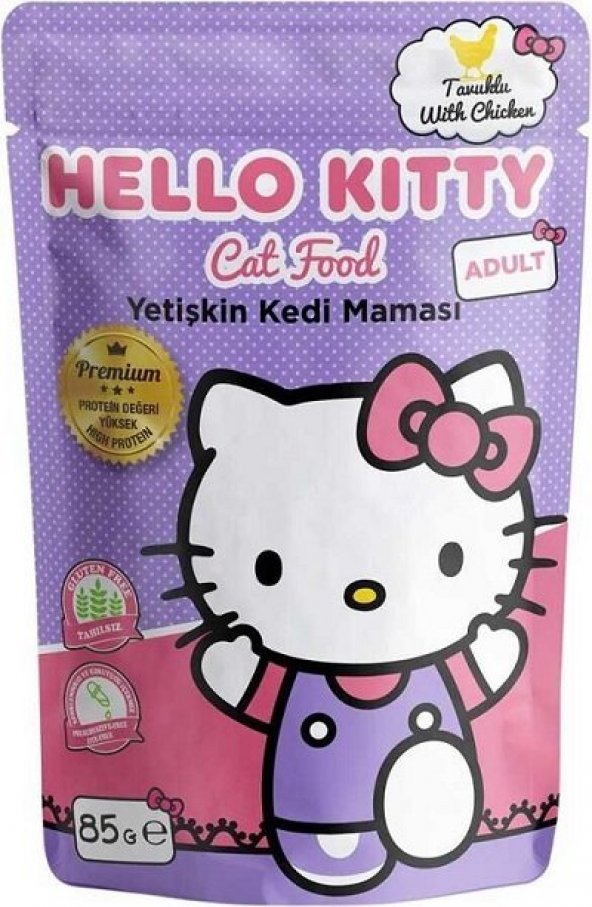 Hello Kitty Tahılsız Tavuk Etli Yetişkin Kedi Konservesi 85 gr.