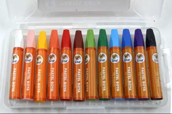 Lino Pastel Boya 12 Renk Plastik Kutulu LN_112 - Resim 2