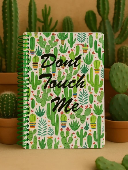 Kaktüs Desenli Spiral Kareli Defter – 80 Yaprak / 160 Sayfa – 18x24 cm ürün görseli