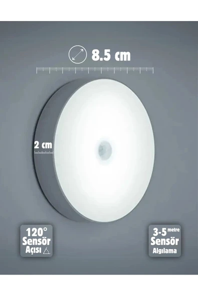 Volemi V-009 Hareket Sensörlü Led Lamba – Mıknatıslı & Şarjlı, Kablosuz Aydınlatma - Resim 3