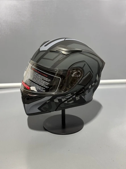 Jk-902 Güneş Vizörlü Çene Açılır Kask H1 GREY - 2