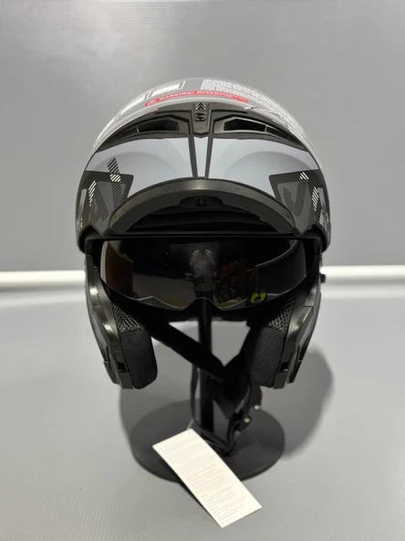 Jk-902 Güneş Vizörlü Çene Açılır Kask H1 GREY - 7