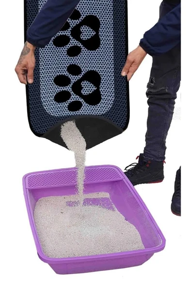 Aktunç Elekli Tuvalet Desenli Önü Kedi Kumu Paspası 60X120 cm DESEN 3 - Resim 3