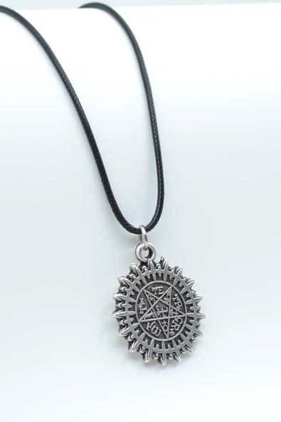 Anime Black Butler Kuroshitsuji Gümüş Kaplama Deri İp Kolye ürün görseli 1