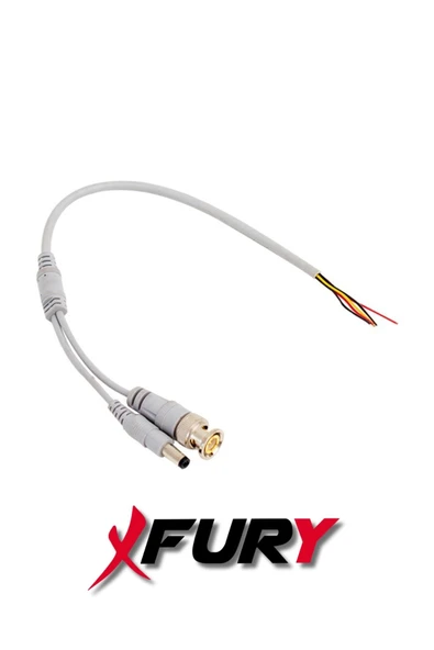 FURY 100 Adet A Kalite Kablolu Hazır BNC + DC POWER Jack Kablolu Y Tipi Konnektör - Resim 3