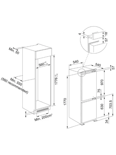 Franke FCB 320 S NE E 268 Lt. Ankastre Buzdolabı - Resim 2
