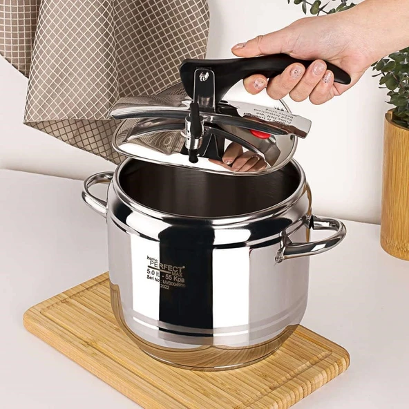 Home Perfect 5 Litre Klasik Çelik Düdüklü Tencere - 3