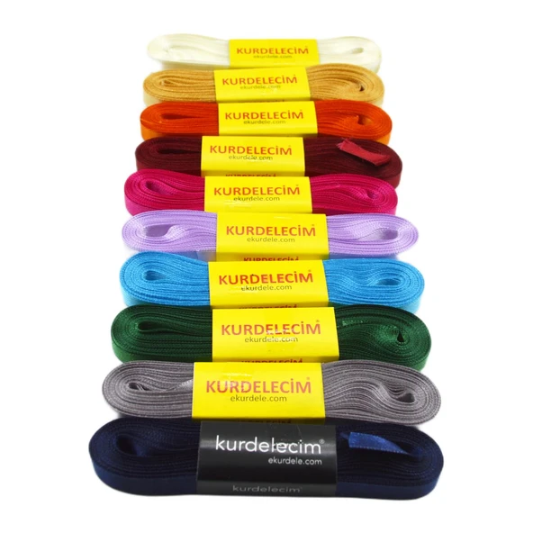 Kurdelecim Saten Kurdele 1 cm 10 mt 10 Renk Karışık Paket - Resim 3