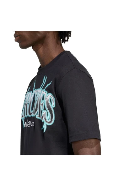 adidas Erkek  Siyah  T-shirt MER GFXT G1B M KG8559 - Resim 7