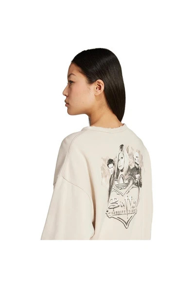 adidas Kadın Bej BUFFY CREW Sweatshirt JX1275 - Resim 6
