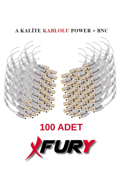 FURY 100 Adet A Kalite Kablolu Hazır BNC + DC POWER Jack Kablolu Y Tipi Konnektör ürün görseli