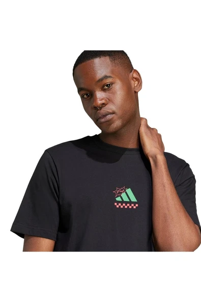 adidas Erkek  Siyah  T-Shirt M L PIZZA TEE JM0347 - Resim 5