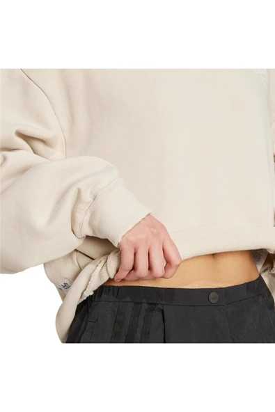 adidas Kadın Bej BUFFY CREW Sweatshirt JX1275 - Resim 5