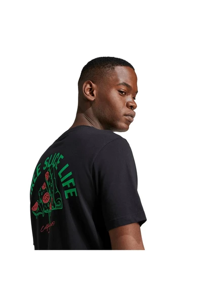 adidas Erkek  Siyah  T-Shirt M L PIZZA TEE JM0347 - Resim 4