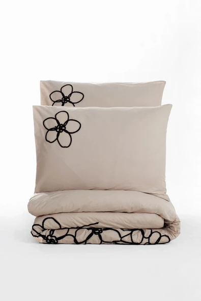 Nakışlı Ranforce Çift Kişilik Nevresim Takımı Panos Kahve - Resim 4