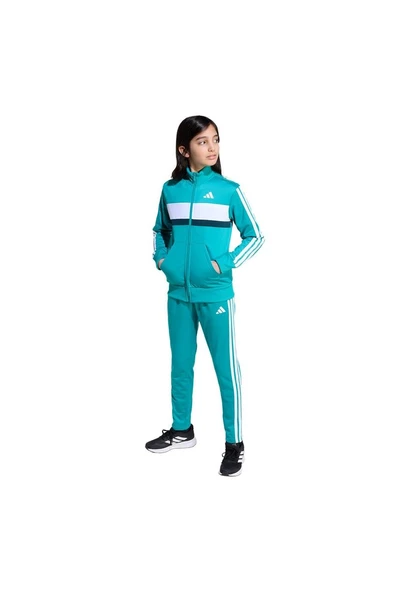 adidas Unisex Çocuk Yeşil Eşofman  J 3S TIBERIO TS JM5132 - Resim 4