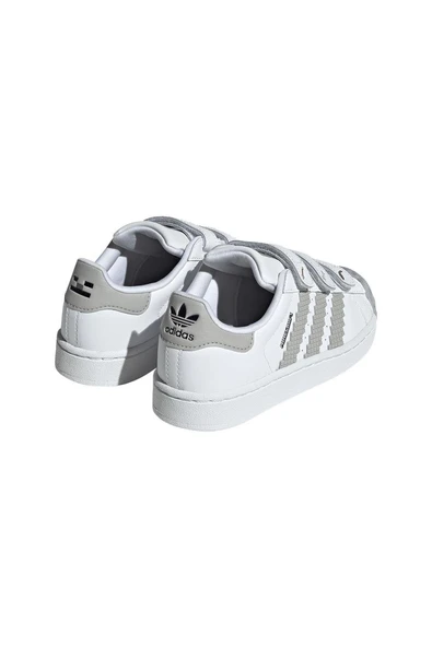 adidas Unisex Çocuk  Beyaz  Sneaker SUPERSTAR II CF C JP8083 - Resim 10