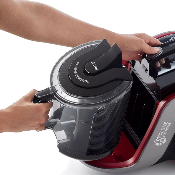 Arzum AR4094 Olimpia Control Cyclone Filtreli Süpürge, HEPA 13 Filtre, 899 W, 2.2 L Hazne, 8 m Kablo, 71 dB Ses, Gri - Resim 5
