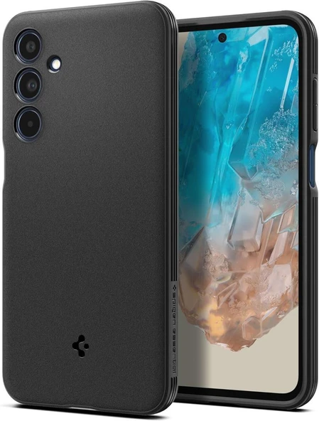 Spigen Galaxy M35 5G ile Uyumlu Kılıf Essential Sand Blast Back Matte Black - 1