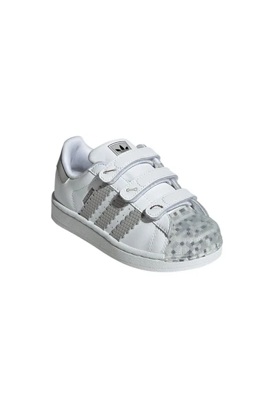 adidas Unisex Çocuk  Beyaz  Sneaker SUPERSTAR II CF C JP8083 - Resim 6