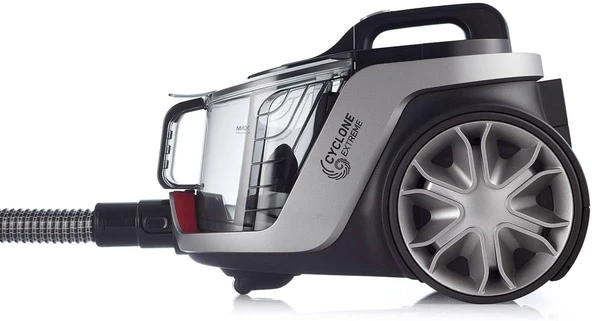 Arzum AR4094 Olimpia Control Cyclone Filtreli Süpürge, HEPA 13 Filtre, 899 W, 2.2 L Hazne, 8 m Kablo, 71 dB Ses, Gri - Resim 3