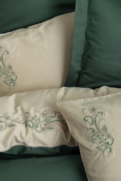 Brode Saten Çift Kişilik Nevresim Takımı Andy Yeşil - 4