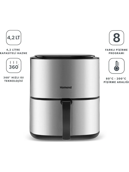Homend Airfryday 2506H Inox 4.2 lt Yağsız Fritöz