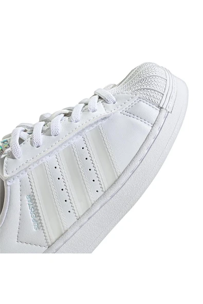 adidas Unisex Çocuk  Beyaz  Sneaker SUPERSTAR LED LIGHTS CF EL C JQ6419 - Resim 10
