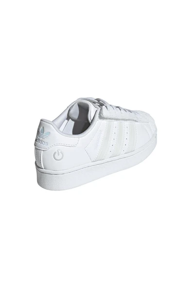 adidas Unisex Çocuk  Beyaz  Sneaker SUPERSTAR LED LIGHTS CF EL C JQ6419 - Resim 7