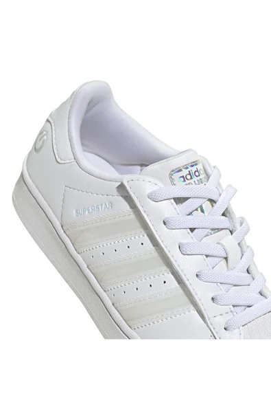 adidas Unisex Çocuk  Beyaz  Sneaker SUPERSTAR LED LIGHTS CF EL C JQ6419 - Resim 8