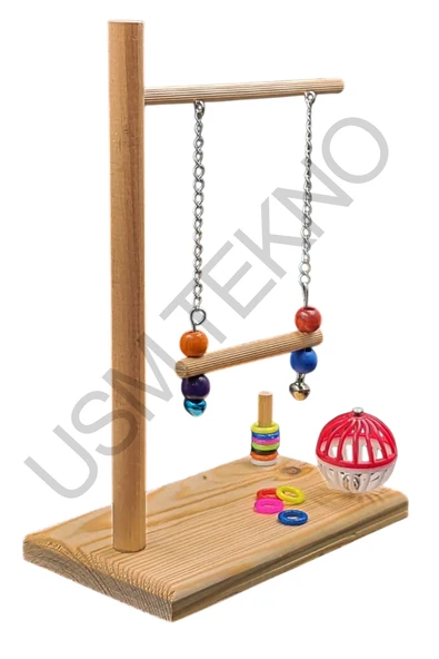 Kuş Oyuncağı Kuş Oyun Parkı Muhabbet Kuşu Papağan Oyun Parkuru Kuş Salıncağı - Resim 7