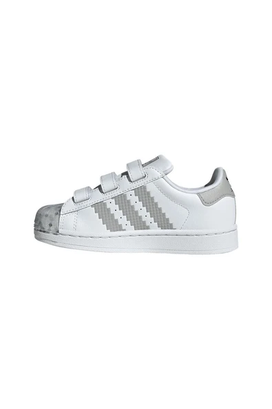 adidas Unisex Çocuk  Beyaz  Sneaker SUPERSTAR II CF C JP8083 - Resim 5