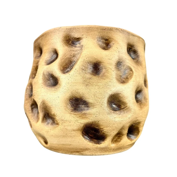 Bitki Tasarımı Ev Dekorasyon Aksesuar Naturel Desenli Toprak Saksı Saksılık Salon Çiçeklik 19 CM - Resim 3