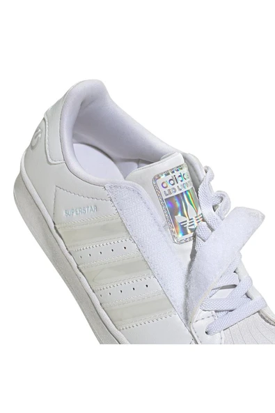 adidas Unisex Çocuk  Beyaz  Sneaker SUPERSTAR LED LIGHTS CF EL C JQ6419 - Resim 9