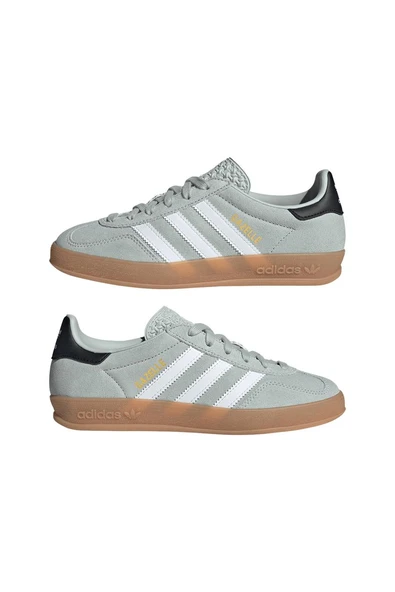 adidas Unisex Çocuk  Gri  Sneaker GAZELLE INDOOR J JP8764 - Resim 10
