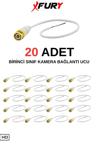FURY 20 Adet A Kalite Kablolu Hazır BNC Kablolu Konnektör ürün görseli