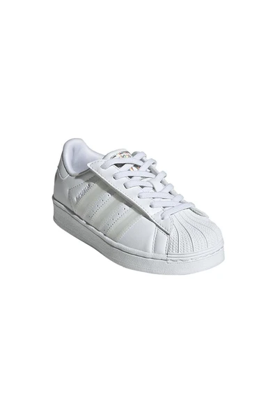 adidas Unisex Çocuk  Beyaz  Sneaker SUPERSTAR LED LIGHTS CF EL C JQ6419 - Resim 6