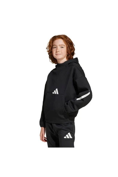 adidas Siyah Unisex Çocuk   Sweatshirt J Z.N.E. HD IS6916 - Resim 2