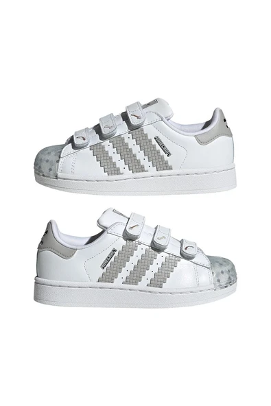 adidas Unisex Çocuk  Beyaz  Sneaker SUPERSTAR II CF C JP8083 - Resim 11