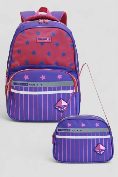 Relaxion 1320 Yeni Sezon Kız Çocuk İlkokul Çantası İkili Takım - Resim 3