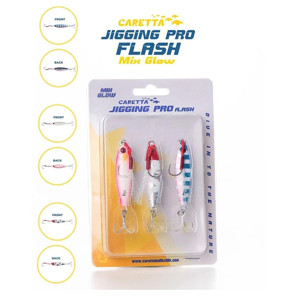 Caretta Jigging Pro Flash Mix Glow Jig Yem - Resim 2