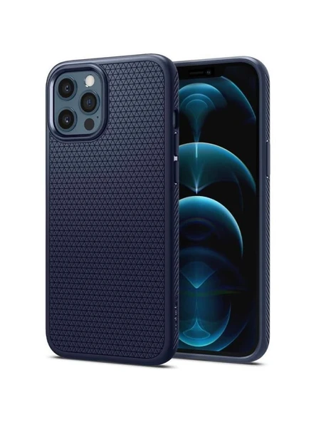 Spigen iPhone 12 Pro Max ile Uyumlu Kılıf Liquid Air Navy Blue - 2