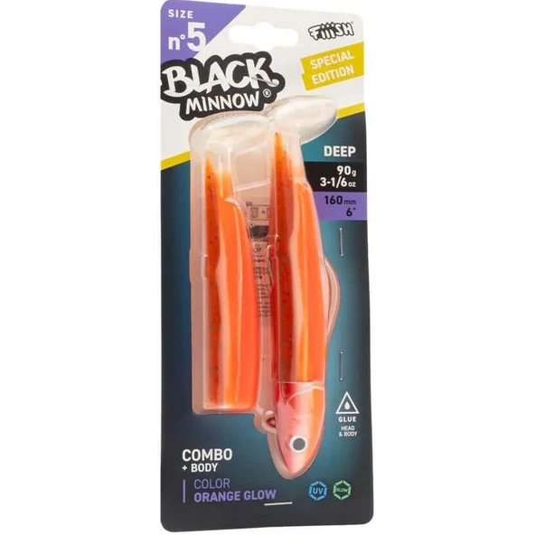 Fiiish No:5 160mm 90gr Combo Deep Silikon Yem - Orange Glow - Resim 2