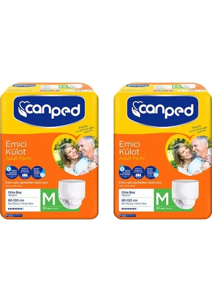 CANPED KÜLOTLU HASTA BEZİ M BEDEN 60 ADET ürün görseli