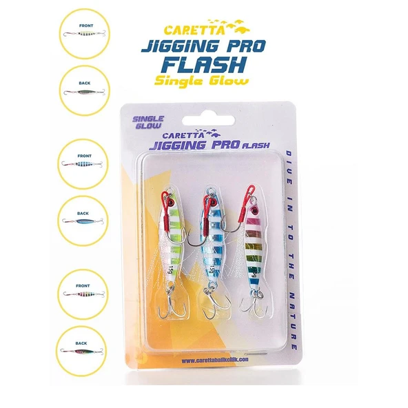 Caretta Jigging Pro Flash Single Glow Jig Yem - Resim 2