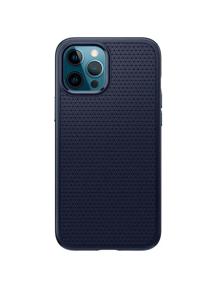 Spigen iPhone 12 Pro Max ile Uyumlu Kılıf Liquid Air Navy Blue - 1